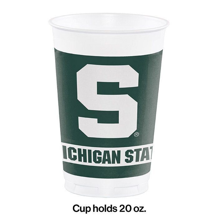 96ct Bulk Michigan State University 20 oz Plastic Cups