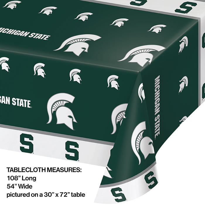 12ct Bulk Michigan State University Plastic Table Covers