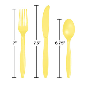 Mimosa Yellow Assorted Plastic Cutlery, 24 ct Party Decoration