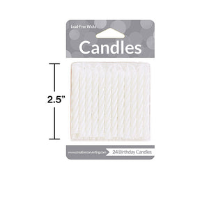 288ct Bulk White Striped Candles