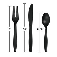 216ct Bulk Black Velvet Value Friendly Assorted Plastic Cutlery