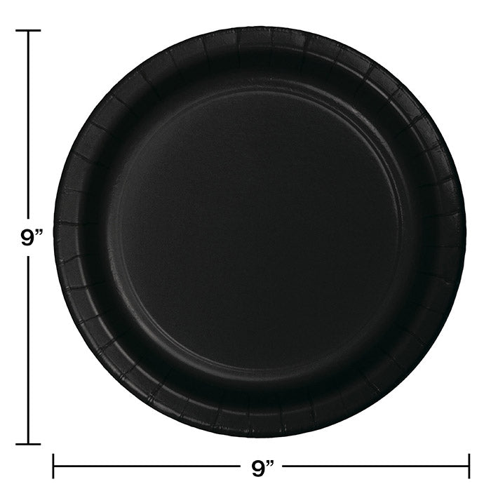 Bulk 96ct Black Velvet Value Friendly 8.75 inch Dinner Plates 