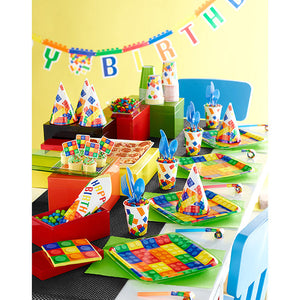 Block Party Party Hats, 8 ct Party Supplies