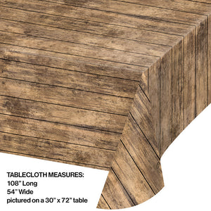 Wood Grain Plastic Table Cover, 54" X 108" Party Decoration