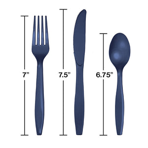 Navy Assorted Plastic Cutlery, 24 ct Party Decoration