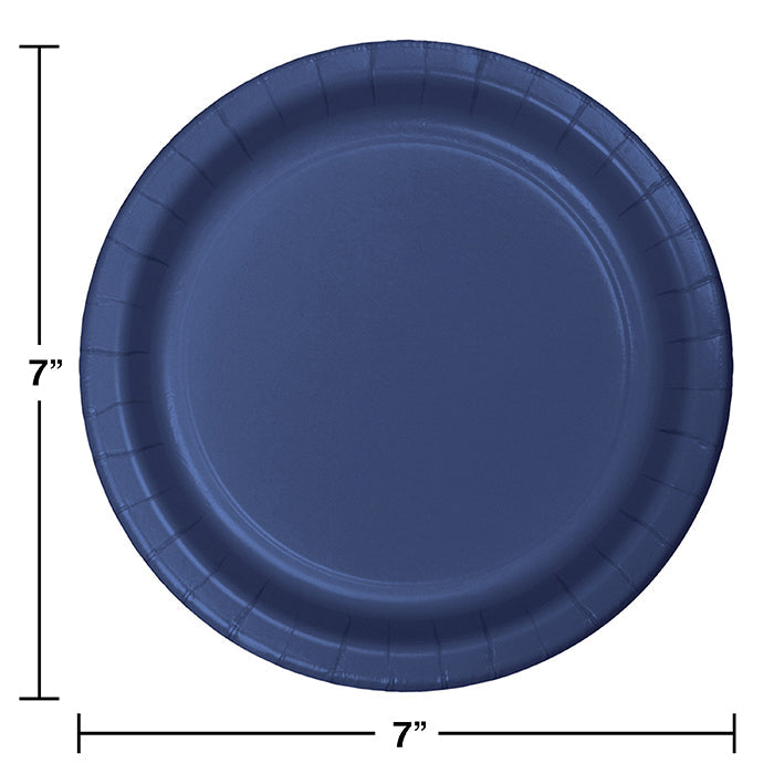 Bulk 240ct Navy Paper 6.75 inch Dessert Plates 