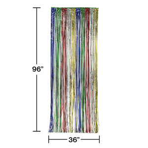 Foil Door Curtain Multicolor, 8'X3' Party Decoration