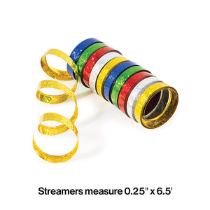 Multicolor Holographic Serpentine Streamer Party Decoration
