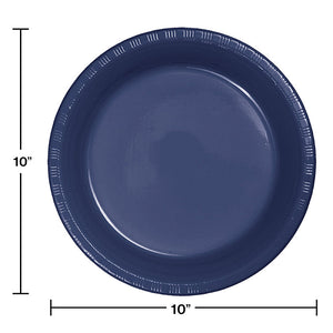 Navy Blue Plastic Banquet Plates, 20 ct Party Decoration