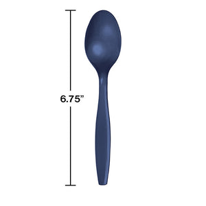 Navy Blue Plastic Spoons, 24 ct Party Decoration