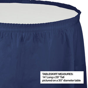 6ct Bulk Navy Plastic Tableskirt