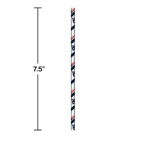 New England Patriots Paper Straws, 24 ct Party Decoration