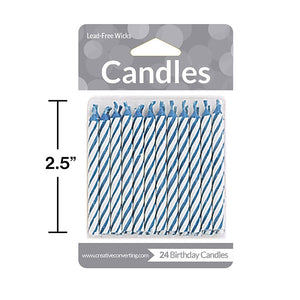 288ct Bulk Blue Striped Candles