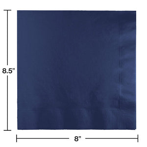 Navy Dinner Napkins 3Ply 1/4Fld, 25 ct Party Decoration