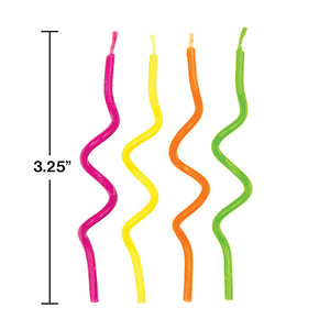 72ct Bulk Neon Curly Candles