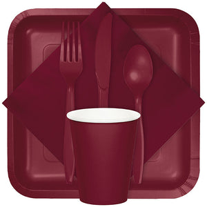 Burgundy Red Plastic Knives, 24 ct Party Supplies