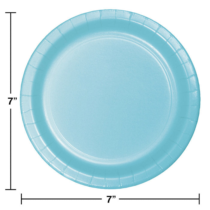 Bulk 240ct Pastel Blue Paper 6.75 inch Dessert Plates 