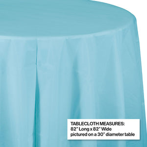 12ct Bulk Pastel Blue Round Plastic Table Covers