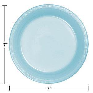 240ct Bulk Pastel Blue Plastic Dessert Plates