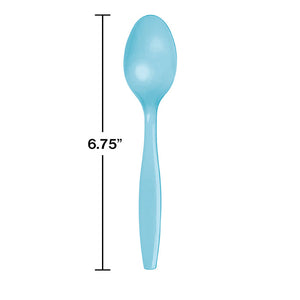 Pastel Blue Plastic Spoons, 24 ct Party Decoration