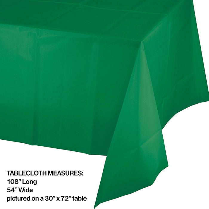 Bulk 12ct Emerald Green Value Friendly Plastic Table Cover 