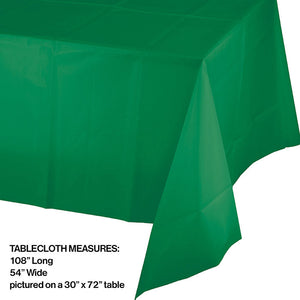 12ct Bulk Value Friendly Emerald Green Plastic Table Cover