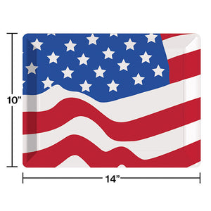 Plastic Tray, Flag 10" X 14" Party Decoration