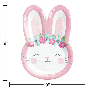 96ct Bulk Bunny Party Shaped Dinner Plates