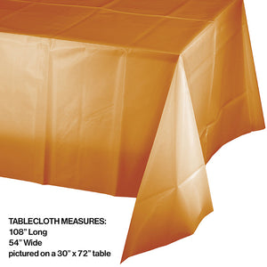 12ct Bulk Pumpkin Spice Orange Plastic Table Covers