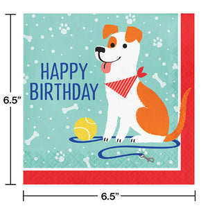 Dog Party Birthday Napkins, 16 ct Party Decoration