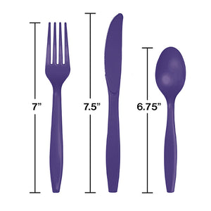 Purple Assorted Plastic Cutlery, 24 ct Party Decoration