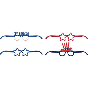 24ct Bulk Patriotic Fourth of July Deluxe Paper Eyeglasses by Creative Converting