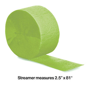 Fresh Lime Crepe Streamers 81' Party Decoration