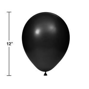 Latex Balloons 12" Black, 15 ct Party Decoration
