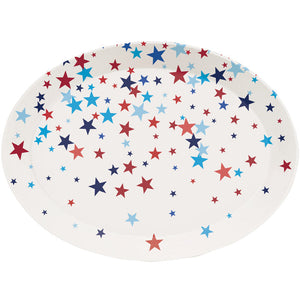 14" Oval Plastic Tray, Patriotic by Creative Converting
