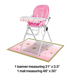 6ct Bulk One Little Star Girl High Chair Kits