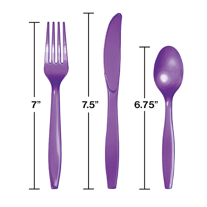 Bulk 288ct Amethyst Purple Assorted Plastic Cutlery 