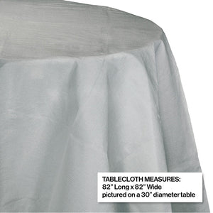12ct Bulk Shimmering Silver Round Paper Table Covers