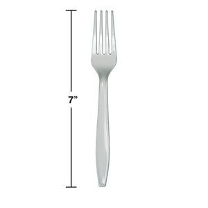 288ct Bulk Shimmering Silver Plastic Forks