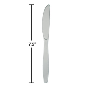 288ct Bulk Shimmering Silver Plastic Knives