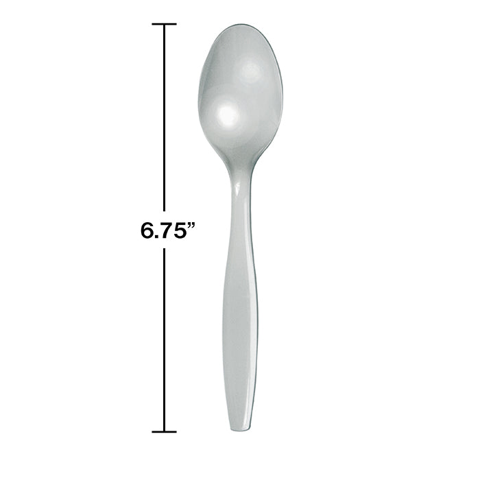 288ct Bulk Shimmering Silver Plastic Spoons