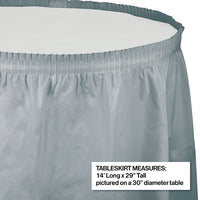 6ct Bulk Shimmering Silver Plastic Tableskirt