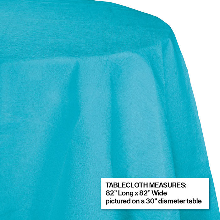 Bulk 12ct Bermuda Blue Round Paper Table Covers 82 inch 
