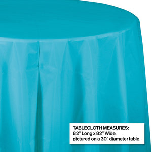 12ct Bulk Bermuda Blue Round Plastic Table Covers