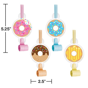 Donut Time Blowouts W/Med, 8 ct Party Decoration