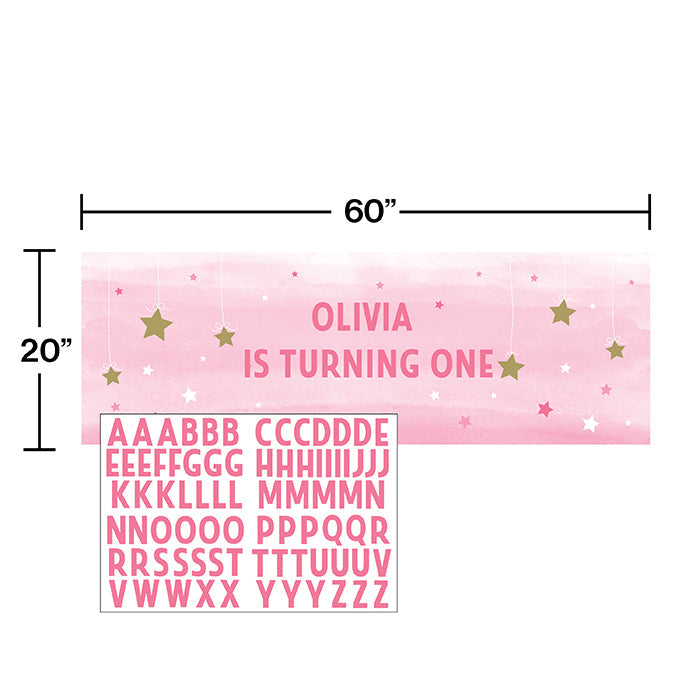 6ct Bulk One Little Star Girl Party Banners