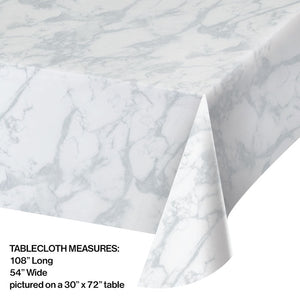 Marble Print Plastic Tablecover 54" X 108" Party Decoration