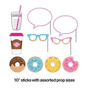 Donut Time Photo Booth Props, 10 ct Party Decoration