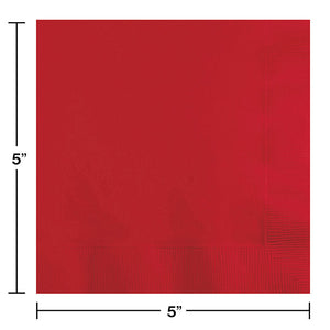Classic Red Beverage Napkin, 3 Ply, 50 ct Party Decoration