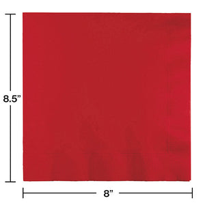 Classic Red Dinner Napkins 3Ply 1/4Fld, 25 ct Party Decoration